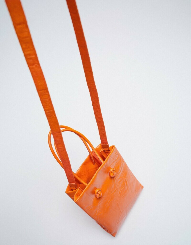 Zara, Bags, Zara Quilted Chain Strap Shoulder Bag Orange