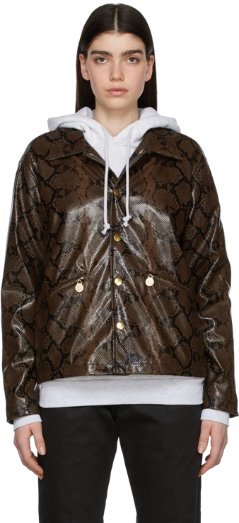 Cozy Brown faux fur Hoodie with LV inspired Black Monograms print